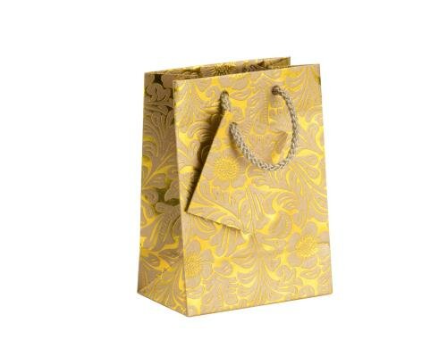 Rössler Geschenktasche Golden Brokat 132x185x80mm