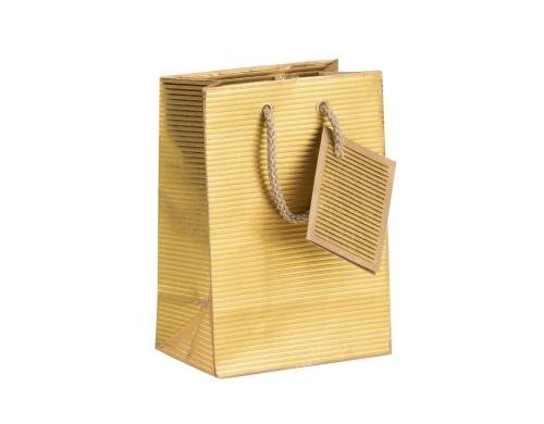 Rössler Geschenktasche Golden Stripes 132x185x80mm
