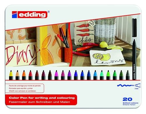 Edding Fasermaler 1300 20er-Set Rundspitze 2mm