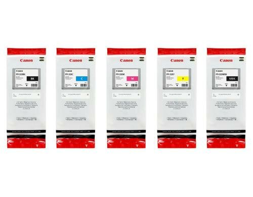Tinte Canon PFI-320 Tintenset, BK,C,M,Y,MBK 5x 300 ml, zu TM-200/205/300/305