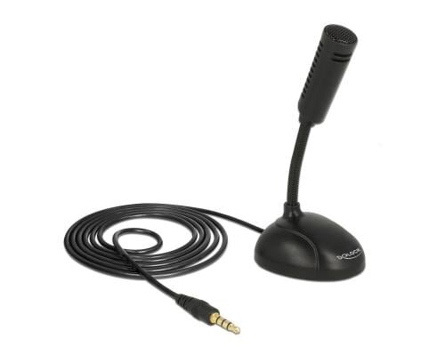 Delock USB Microphon für Smartphone /Tablet mit Schwanenhals, 3.5mm Stecker/Buchse,1.7m