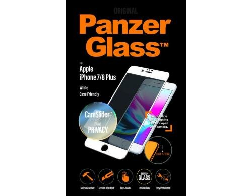 Panzerglass Displayschutz Privacy CamSlider für iPhone 6/6s/7/8Plus Edge-to-Edge white