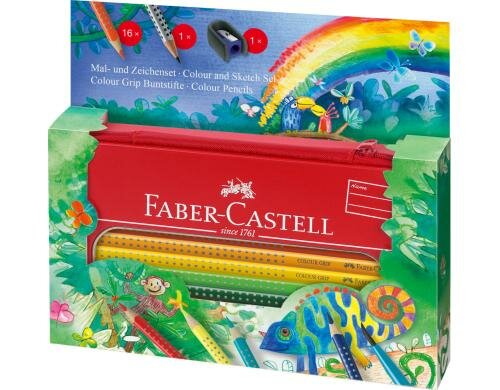 Faber-Castell Colour Grip Metall-Reissverschlussetui Dschungel