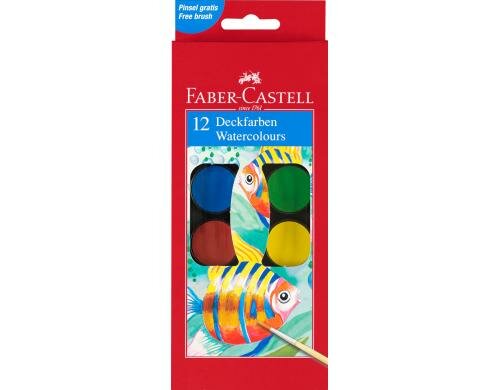 Faber-Castell 12 Deckfarben + 1 Pinsel gratis