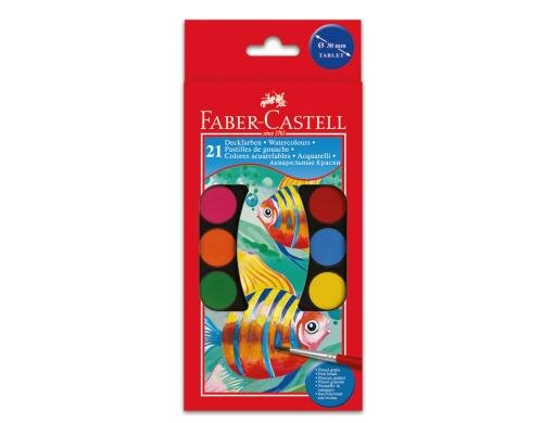 Faber-Castell 21 Deckfarben + 2 Pinsel gratis