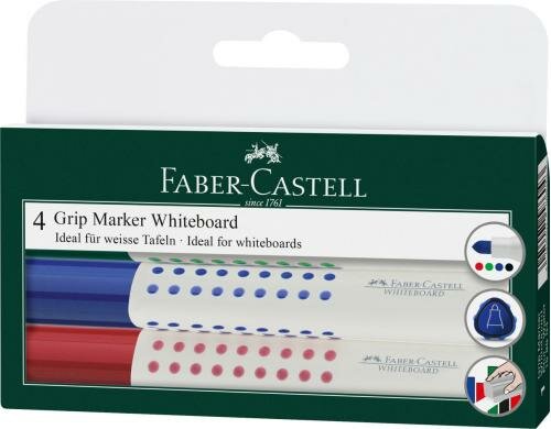 Faber-Castell Grip Whiteboardmarker 4er Etui
