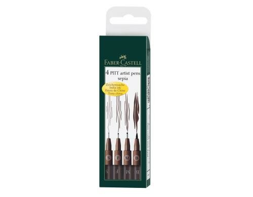 Faber-Castell PITT artist pen Etui sepia sepia, S/F/M/B