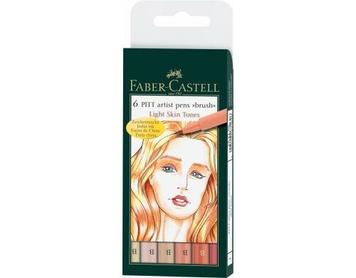 Faber-Castell PITT Artist pen 6er Etui, Skin tones