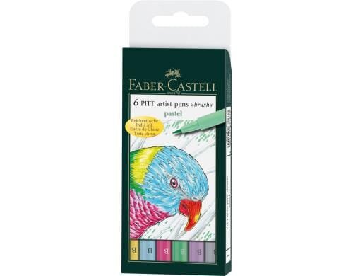 Faber-Castell PITT Artist Pen 6er Etui, pastell