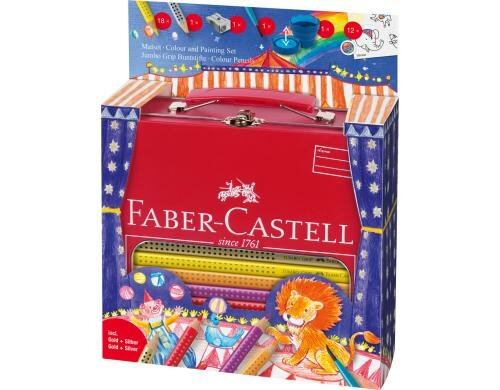 Faber-Castell Jumbo Grip Metall Geschenkkoffer Zirkus