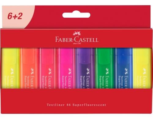 Faber-Castell TEXTLINER 1546, 6+2 gratis superfluorescent