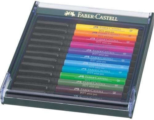 Faber-Castell Pitt Artist Pen 12er Set intensive Farb.