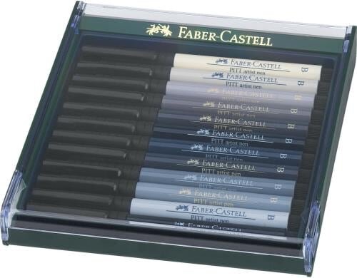 Faber-Castell Pitt Artist Pen 12er Set Grautöne