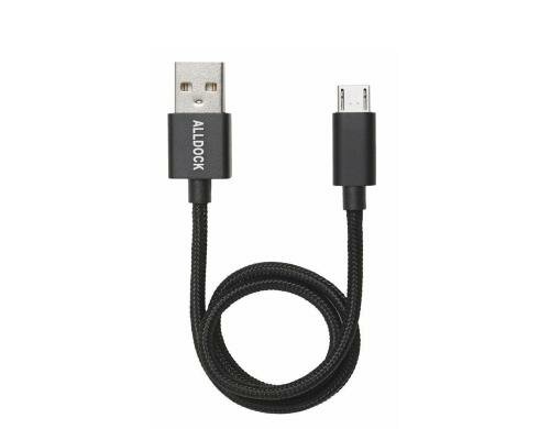 Alldock Kabel Micro USB to USB schwarz passend zu allen Alldock Ladestationen