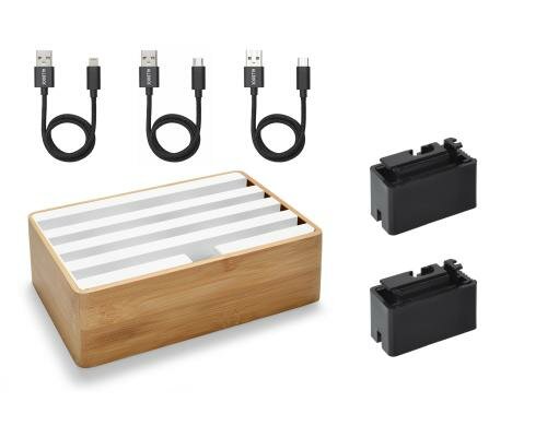 Alldock Ladestation Set Medium bamboo-weiss universal Set