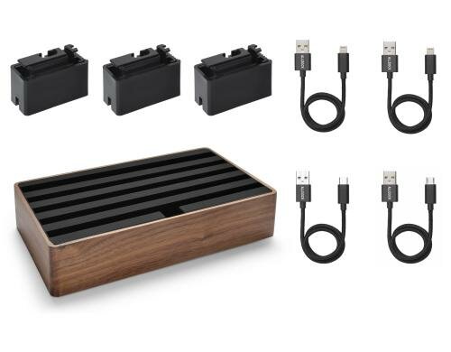 Alldock Ladestation Set Large walnut-schwar universal Set