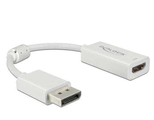 Monitoradapter DP zu HDMI, passiv, HDR, 4K DP Stecker zu HDMI-Bu, 10cm, weiss