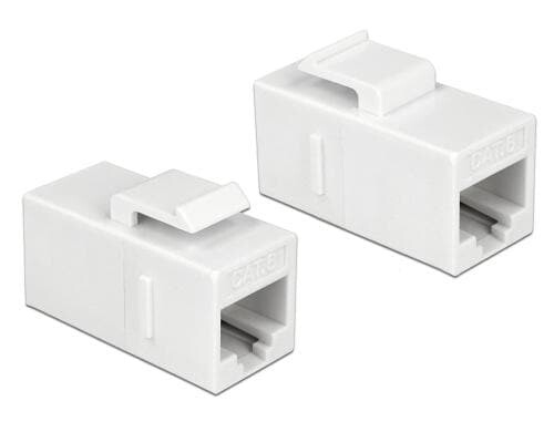 Delock Keystone Modul Cat.6, UTP, weiss extern: RJ45 Buchse, Intern RJ-45 Buchse