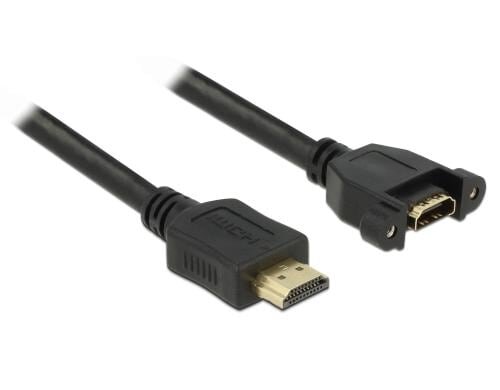 Delock HDMI Kabel 0.5m zum Einbau, verschraubbar, Stecker-Buchse