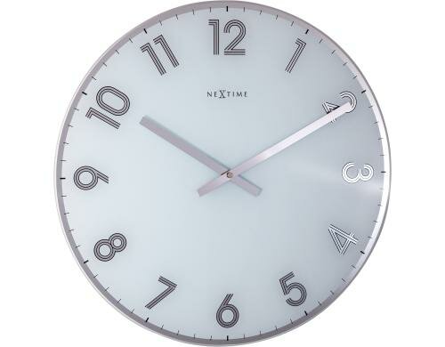 NexTime Wanduhr Reflect Weiss Ø 43 cm, Glas