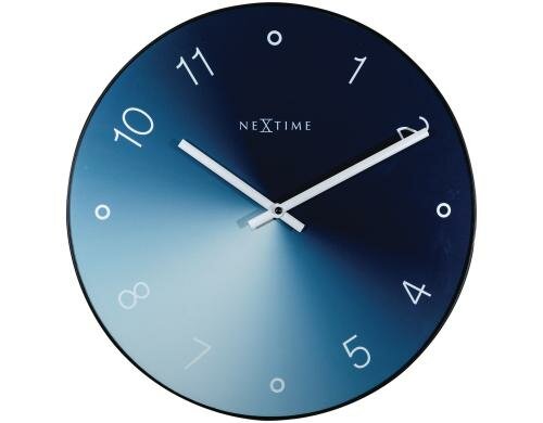 NexTime Wanduhr Gradient Blau Ø 40 cm, Glas Metall