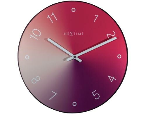 NexTime Wanduhr Gradient Rot Ø 40 cm, Glas Metall