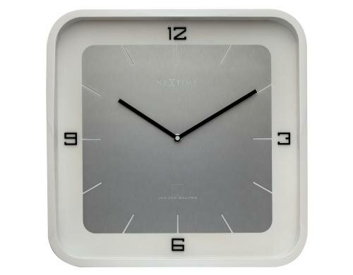 NexTime Wanduhr Square Wall Weiss 40 x 40 x 4 cm,  Holz