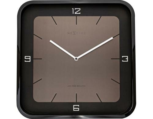 NexTime Wanduhr Square Wall Schwarz 40 x 40 x 4 cm,  Holz