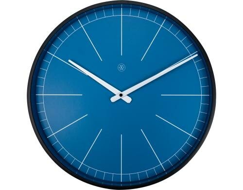 NexTime Wanduhr Ethan Ø 40 cm, Plastik, blau