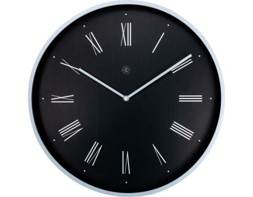 NexTime Wanduhr Felix Ø 40 cm, Plastik, schwarz