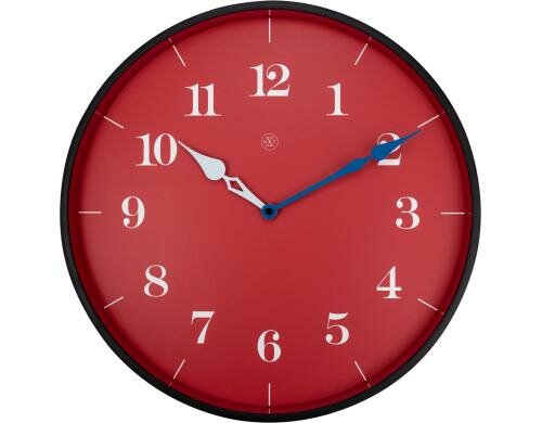 NexTime Wanduhr Arthur Ø 40 cm, Plastik, rot