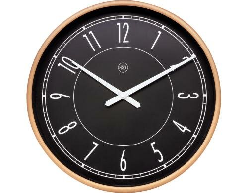 NexTime Wanduhr Jason Ø 30 cm, Plastik, schwarz
