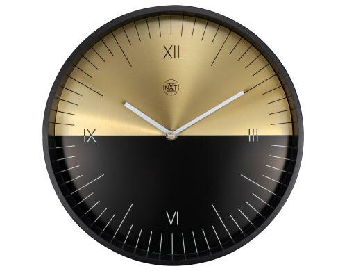 NexTime Wanduhr Half Ø 30 cm, Metall, schwarz