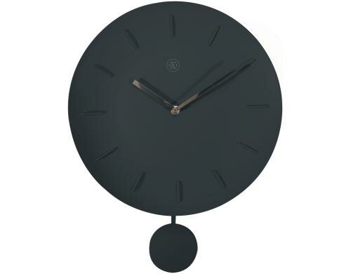 NexTime Wanduhr Bowl Schwarz Ø 30 cm, Plastik, schwarz