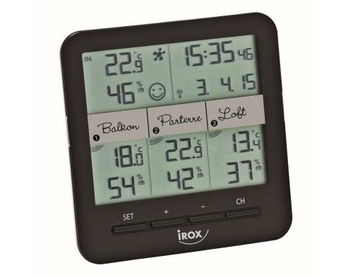 iROX Wetterstation DWH-8 optional mit Wind + Regenmesser erweiterbar