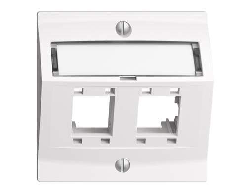 Montageset EDIZIOdue freenet 2-fach leer, Einsatz weiss