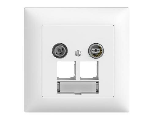 UP-Multimediadose EDIZIOdue Easynet 15dB, 2xRJ45 weiss