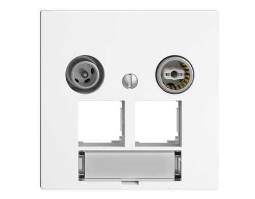 Multimediadose EDIZIOdue Easynet 11dB, 2xRJ45 Einsatz weiss