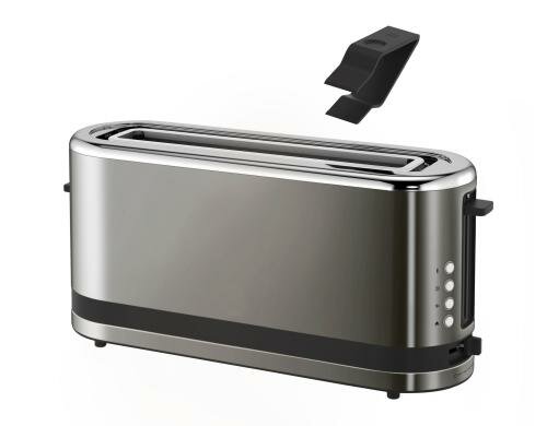 WMF Toaster KÜCHENminis Graphit 7 Stufen variabel mit Brötchenaufsatz, 900W