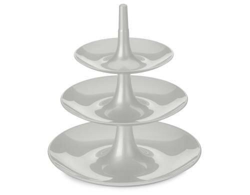 Koziol Etagere BABELL L Soft Grey Kunststoff, Grösse 31.4x31.4x34cm
