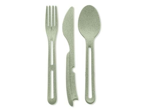 Koziol Besteckset KliKK Organic Green je 1x Messer, Löffel, Gabel