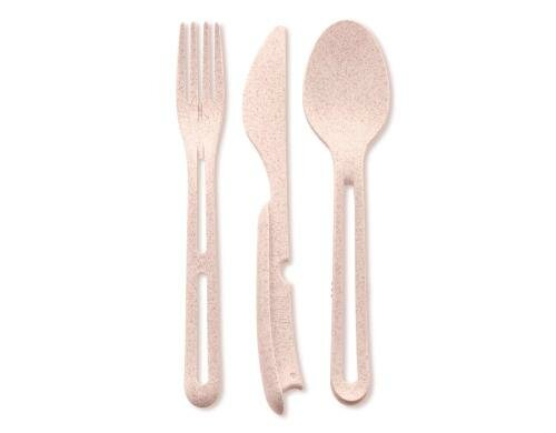 Koziol Besteckset KliKK Organic Pink je 1x Messer, Löffel, Gabel