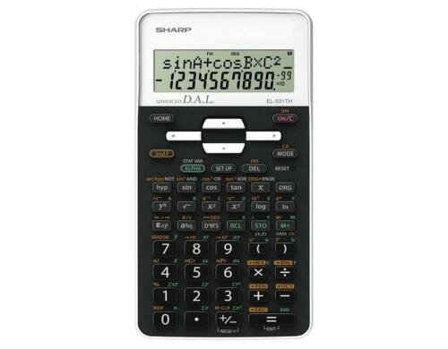 Sharp Wissenschaftsrechner EL-531TH-WH weiss, Batteriebetrieb