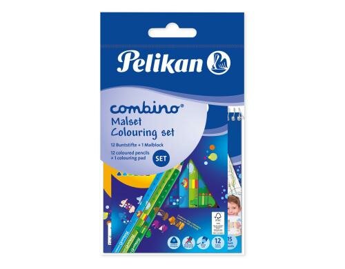 Pelikan Malblock Combino mit 12 Farbstiften