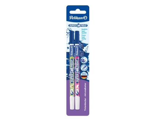 Pelikan Tintenlöscher Super Pirat F löscht königsblaue Tinte, 2 Stück