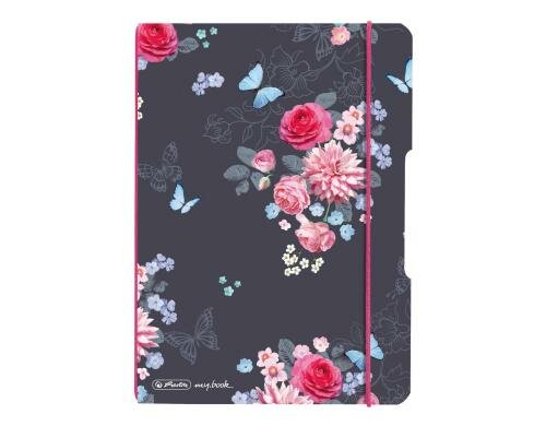 Herlitz my.book flex Notizheft A5 40 Blatt kariert, Flowers