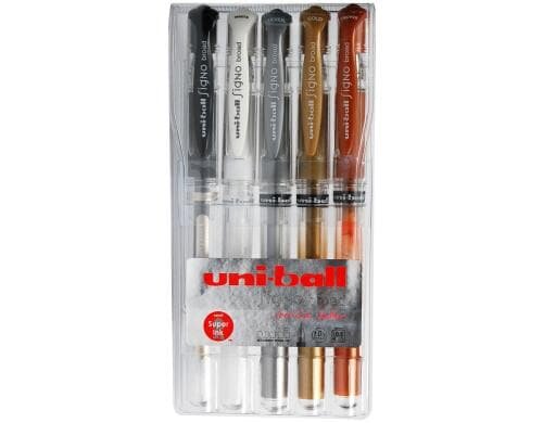 UNIBALL SIGNO Broad Gel-Ink Roller assortiert - Etui zu 5 Stk