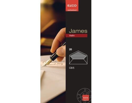 Elco Couvert James Velin C6/5 20 Stück, mit Büttenrand und Wasserzeichen