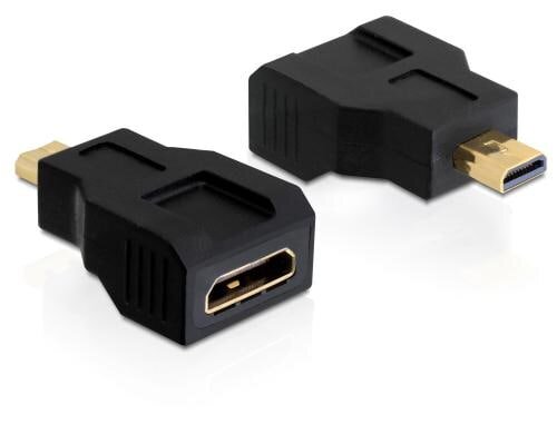 Delock Adapter Micro-HDMI-D zu Mini-HDMI-C Micro-HDMI-D Stecker zu Mini-HDMI-C Buchse