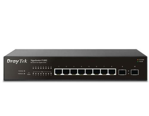 Draytek VigorSwitch P-1092 : 8 Ports RJ-45 unmanaged, 8 Ports POE+